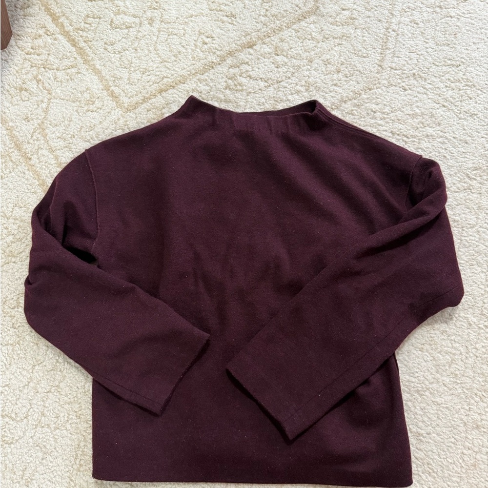 Wine Mock Neck Top